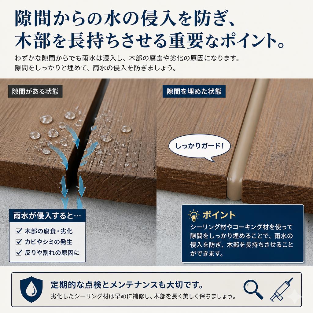 4. 適切なコーキング材の使用