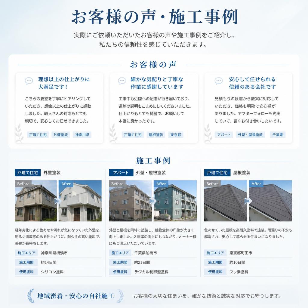 お客様の声：満足の施工事例