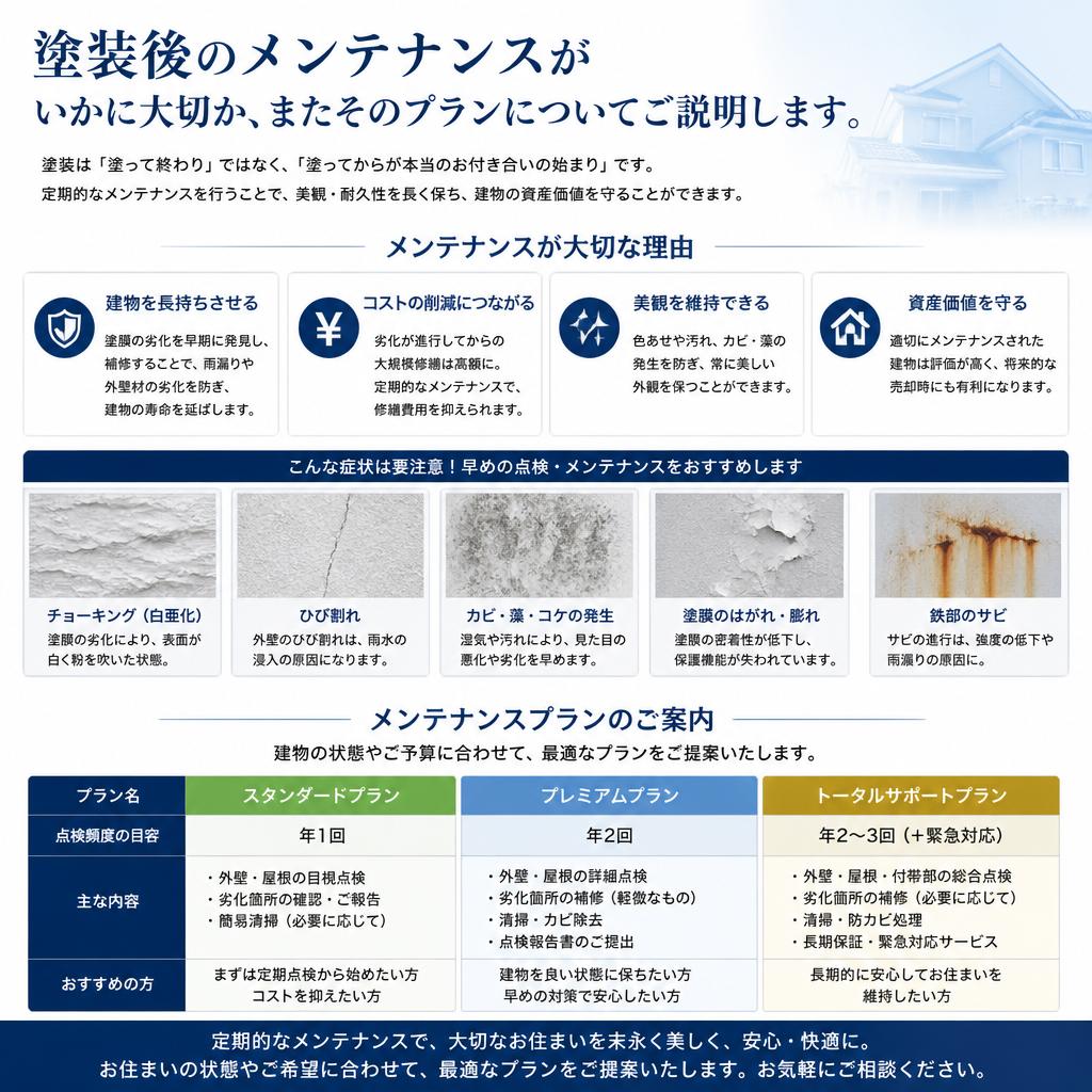 お手入れの重要性とメンテナンスプラン